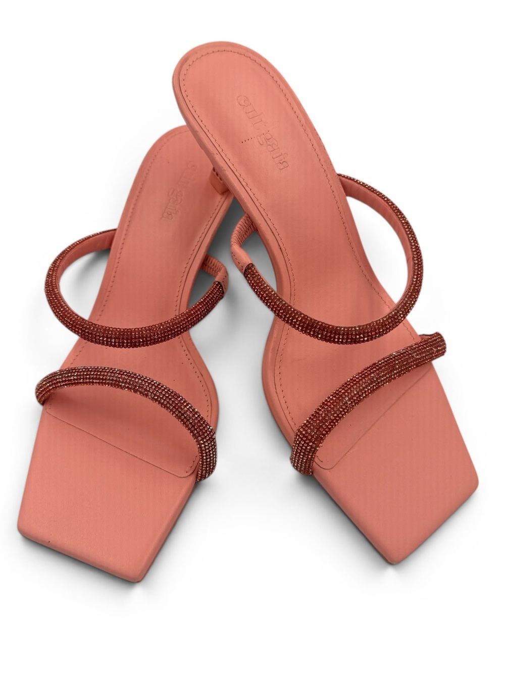 Cult Gaia | Rhinestone-Embellished 50mm Sandals | Size 36 | Pink
